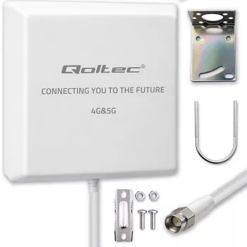 Ulkoinen 4G/5G LTE-antenni QOLTEC 9 dBi SMA-liitännällä ja 3 m kaapelilla