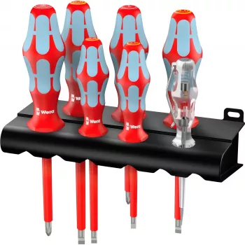 Wera 3160 i/7 Rack 05022728001 VDE-ruuvitalttasarja 7 kpl kärki ura/ristipää-PH (05022728001)
