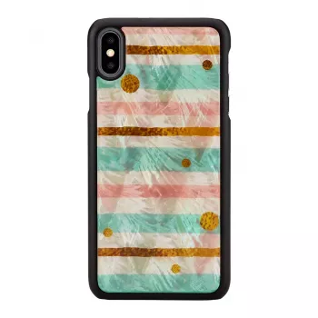iKins älypuhelimen suojakotelo iPhone XS Max — Pop Mint musta, kova kuori korotetuin reunein