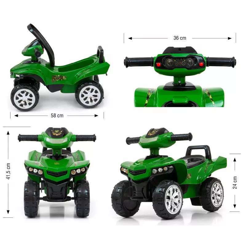 Liukumisajoneuvo milly mally Ride-on Monster Military malli 27515 pienille lapsille