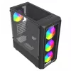 Savio Noctis Glass RGB Cube tietokonekotelo, ATX/Micro-ATX/Mini-ITX, karkaistua lasia oleva etuosa, RGB-tuulettimet, musta