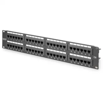 DIGITUS - kytkentäpaneeli - RJ-45 x 48 - harmaa, RAL 7035 - 2U - 48 porttia (DN-91648U)