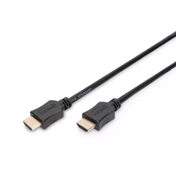 Assmann HDMI High Speed liitäntäkaapeli, tyyppi A uros/uros, 10,0 m, Ethernetillä, aiemmin HDMI 1.4, UL, musta, kullattu (AK-330107-100-S)