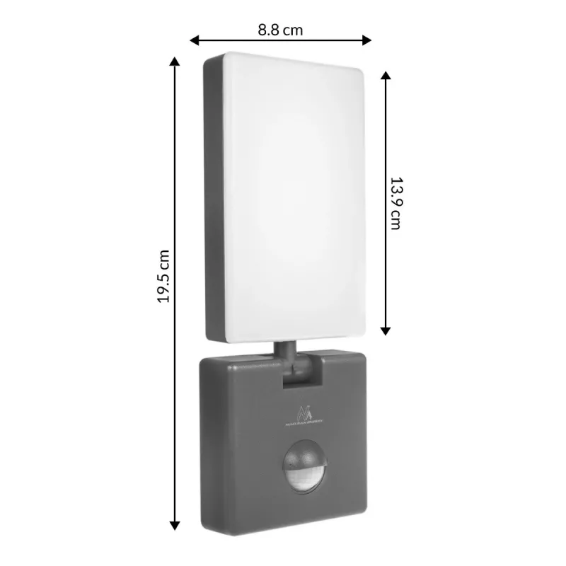 LED-valonheitin MACLEAN MCE516 PIR-liiketunnistimella, 50W, harmaa