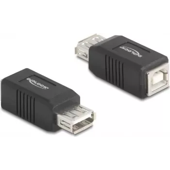 DeLOCK 67203 kaapelisovitin USB Type-A USB Type-B musta