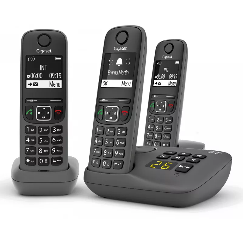Analoginen/DECT-puhelin Gigaset AE690A numeronäyttö langaton 3 luuria
