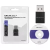 Kompakti langaton mini-USB-WLAN-sovitin QOLTEC 57007 – Single-Band 2,4 GHz, jopa 150 Mbit/s, sisäinen antenni