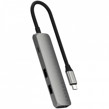 Satechi ST-P4SM USB-keskitin USB Type-C 10000 Mbit/s harmaa