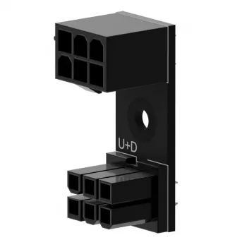 6‑Pin PCIe 180° adapteri U+D by Singularity GPU/PCIe-virtakaapeille (SC-A-PCIE6-UD)