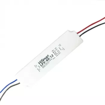 LED-ajuri MEAN WELL LPV-60-12, 60 W 12 V DC, 90–264 V AC tulo, valkoinen, -30–70 °C