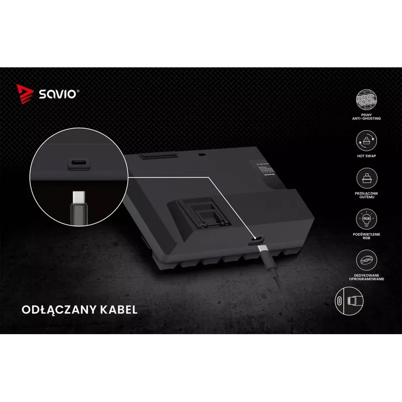 SAVIO BLACKOUT X2 mekaaninen näppäimistö OUTEMU Red, Hot Swap