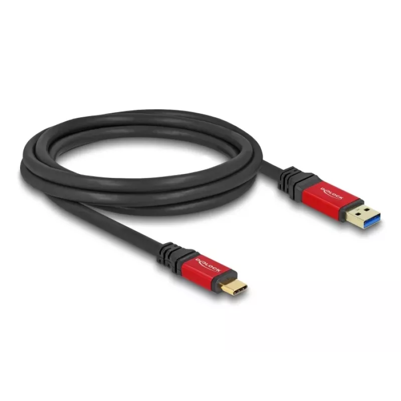USB-kaapeli DeLOCK 80618 10 Gbit/s Type-A - Type-C 2 m punainen metalli