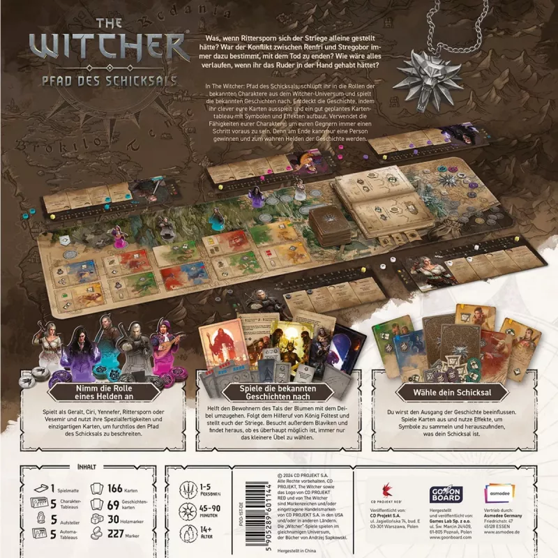 Lautapeli Asmodee The Witcher: Pfad des Schicksals – Tabletop-seikkailu, skenaariopohjainen peli