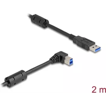 DeLOCK USB-kaapeli Type-A -uros Type-B -uros 90° kulma 2 m