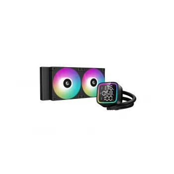 All-in-One neste-CPU-jäähdytin DeepCool R-LD240-BKDMMN-G-1 240 mm RGB, 2x120 mm tuuletin, PWM, 41 cm letkut, alumiinijäähdytin
