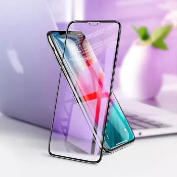 Devia Van Anti-blue Ray -karkaistu lasinen näytönsuojus iPhone XR 6.1 -puhelimelle, musta