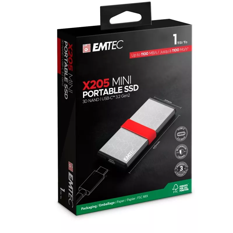 Emtec X205 Mini 1 TB USB Type-C USB 3.2 Gen 2x2 hopea