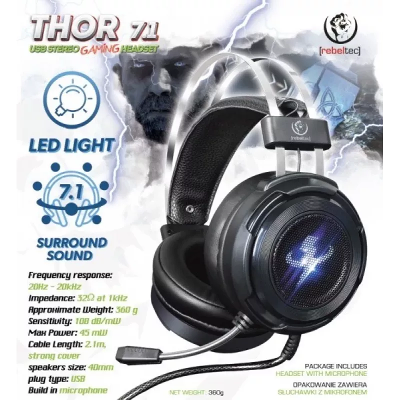 Stereo-kuulokkeet Rebeltec THOR RBLSLU00042