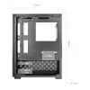 Mini-tornikotelo TACENS Mars Gaming MC-SE2 — Mini-ITX / Micro-ATX, musta, sivulasiseinä, pohjavirtalähde, tukee 2x2,5