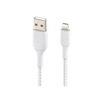Belkin BOOST CHARGE - Lightning-kaapeli - Lightning uros - USB uros - 3 m - valkoinen - Apple iPad/iPhone/iPod (Lightning)