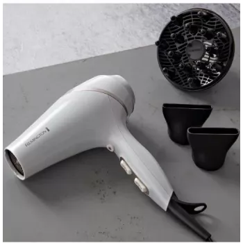 Hiustenkuivaaja Remington AC8901 HYDRAlux 2300 W 3 lämpötilatasoa ionitoiminto diffuusorisuutin valkoinen