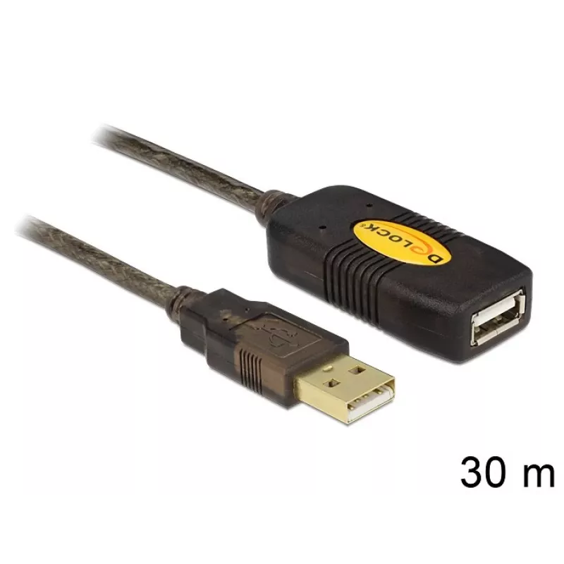 USB-kaapeli DeLOCK 30 m USB2.0 USB A musta