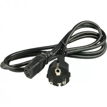 Wentronic Goobay kylmälaitekaapeli, 2 m, musta - tyyppi F (tyyppi F, CEE 7/7) > laitepistorasia C13 (kylmälaitekaapeli) (50098)