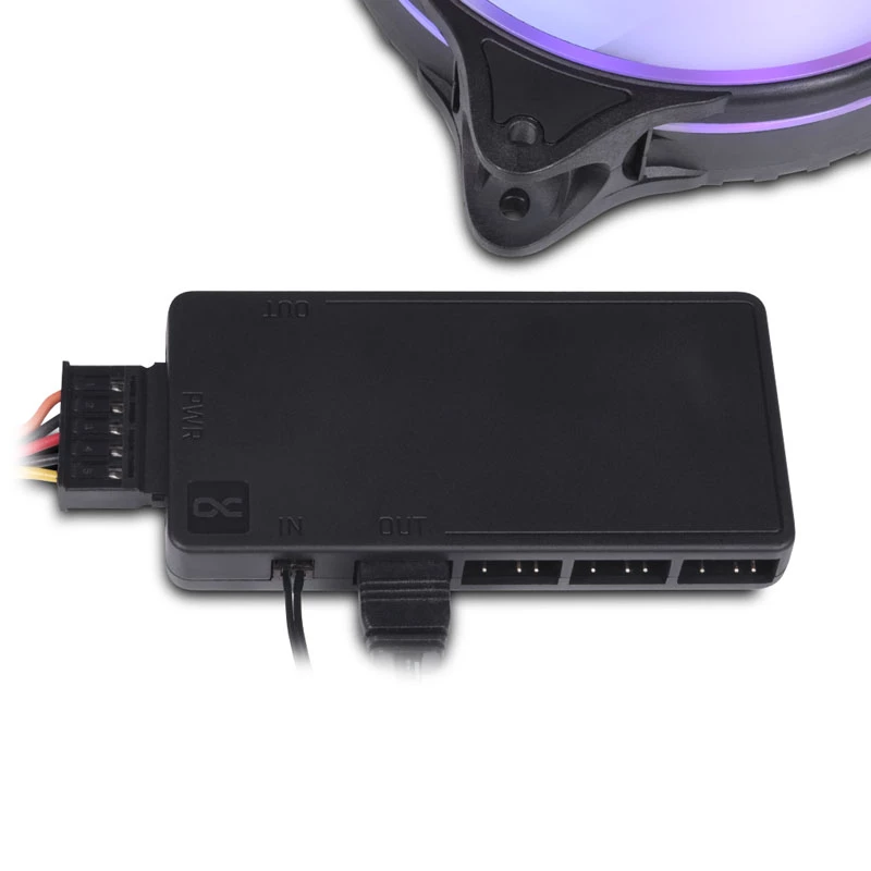 Alphacool Core 25669 11x 3-pin DRGB-jakaja SATA-virtaliittimellä, musta