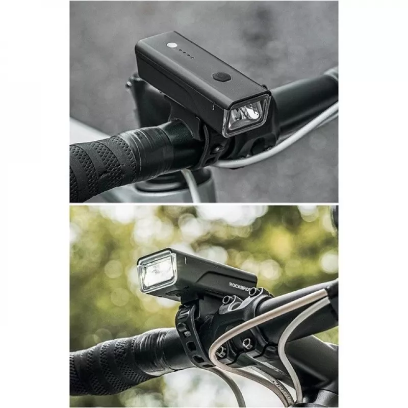 Rockbros pyöränvalo + USB-C - USB-A kaapeli 260 lm musta