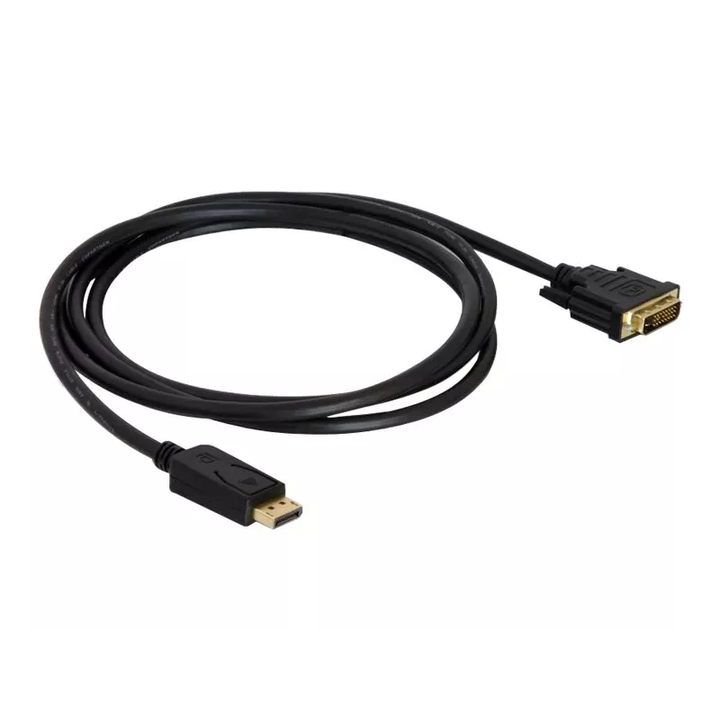 Delock kaapeli DisplayPort 1.1 uros > DVI 24+1 uros passiivinen 1 m musta (82590)