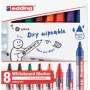 Whiteboard-tussi Edding 4-363-8-S2999, sekalaiset värit, 1–5 mm kärki, 8 kpl:n pakkaus