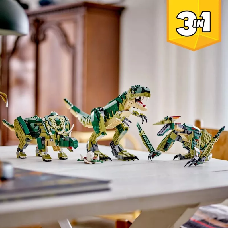 Rakennuslelu LEGO Creator 3-in-1 T.Rex rakennussarja, 626 osaa, 150 mm korkeus, ikä 9+