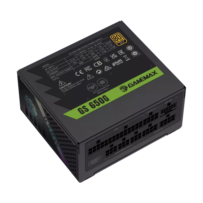 Gamemax-virtalähde, 80 PLUS, Gold | GS 650G | 650 W