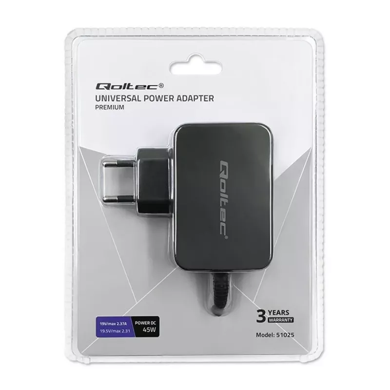 Qoltec 51025 virtalähde/jännitemuunnin sisäkäyttöön musta