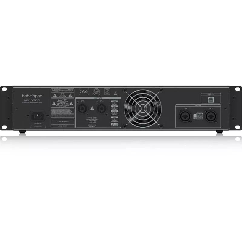 Behringer NX1000D audiovahvistin esiintymiseen/keikalle musta