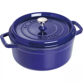 Valurautainen pata Staub 26 cm pyöreä, tummansininen