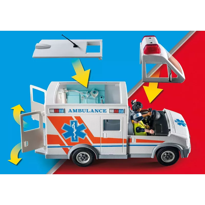 Lelupaloauto PLAYMOBIL 71232 — monivärinen, 4–10-vuotiaille, AAA-paristo