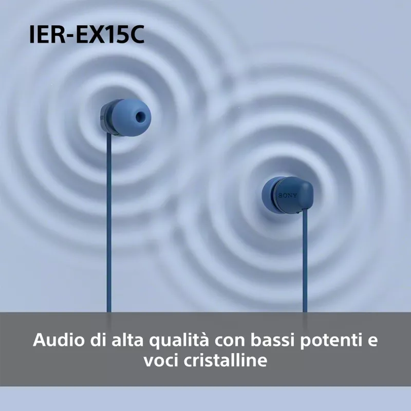 Sony IER-EX15C kuulokemikrofoni johdollinen in-ear puhelut/musiikki USB Type-C sininen
