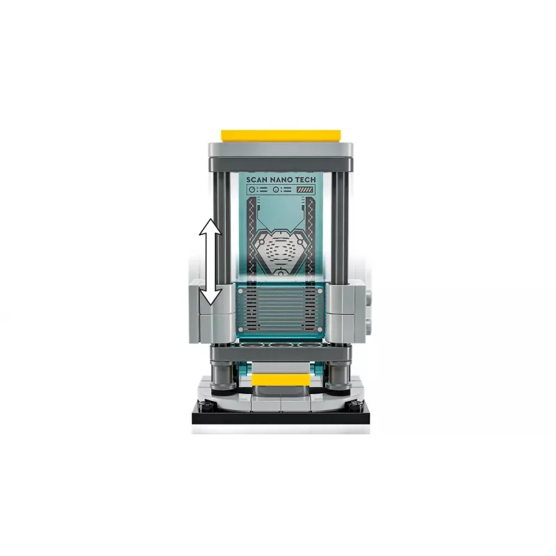LEGO Marvel Iron Man -laboratorio ja asevarasto 76315 leikkisetti – 384 osaa, 5 minifiguuria, esittelyalue
