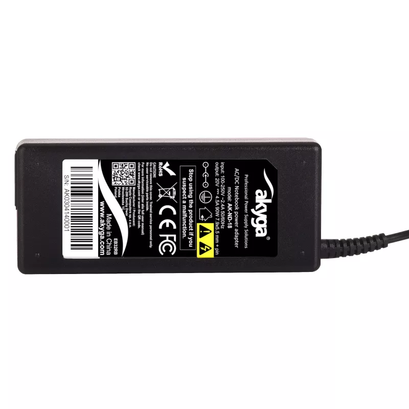 Akyga AK-ND-18 kannettavan tietokoneen virtalähde Lenovolle, 90 W, 20 V / 4,5 A, 7,9 x 5,5 mm nastalla