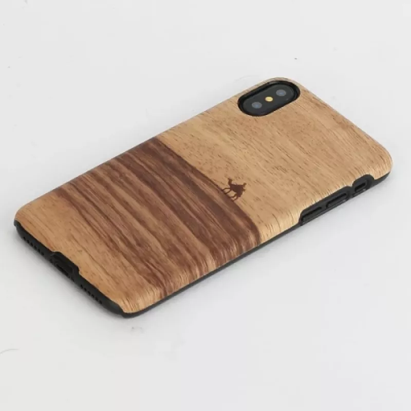 Suojakotelo MAN&WOOD iPhone X/XS:lle – Terra musta, suojaava takasivu