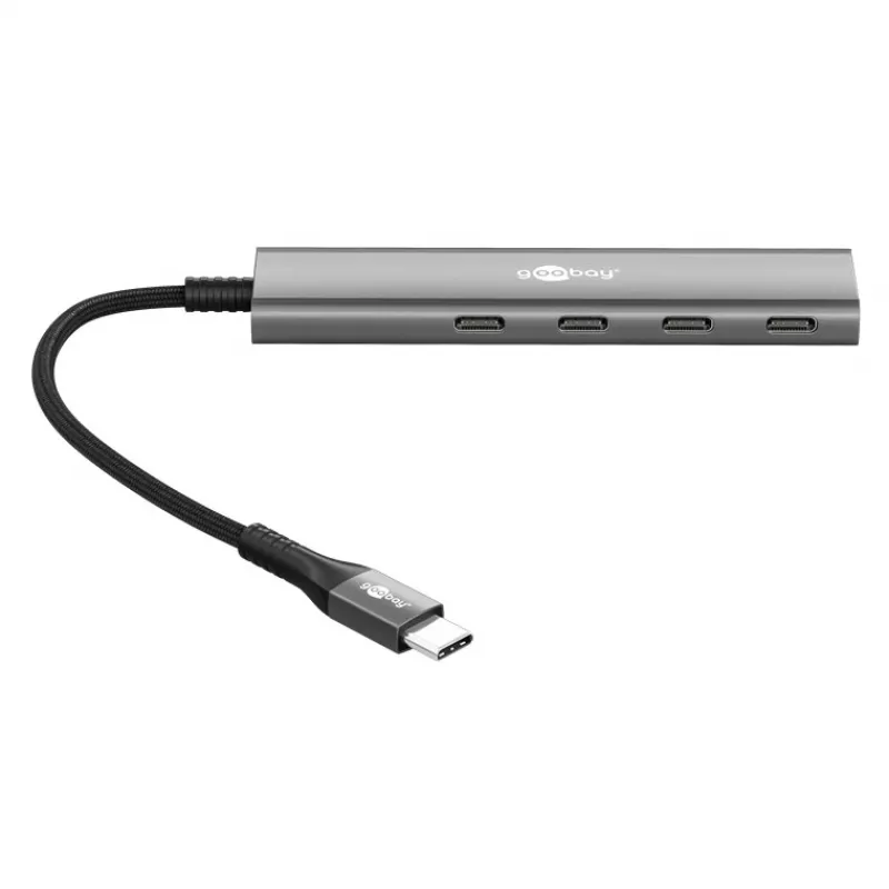 Goobay Slim 4-porttinen USB-keskitin USB-C 5 Gbit/s - -Plug> 4x -Socket (76564)