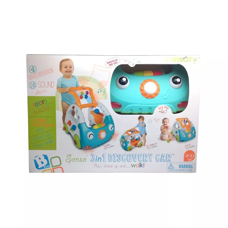 Sensorinen työntölelukka-auto 3in1