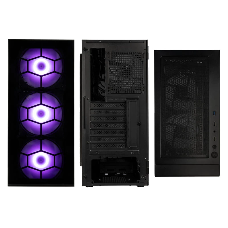Kolink Observatory HF Plus Glass ARGB Midi-tornikotelo - musta