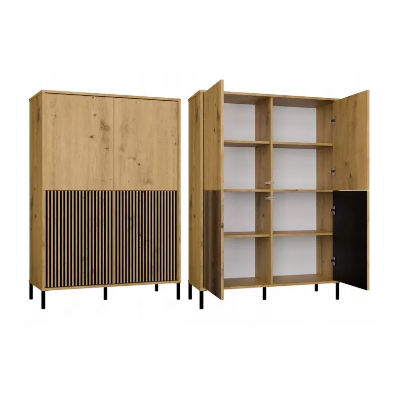 KAMARO 4DK ohut/SYVÄ tammi ARTISAN VITRIINIKAAPPI