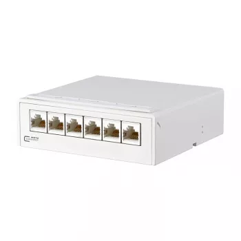 METZ CONNECT E-DAT - patch-paneeli - CAT 6a - RJ-45 X 6 - puhtaanvalkoinen (130862-21C-E)
