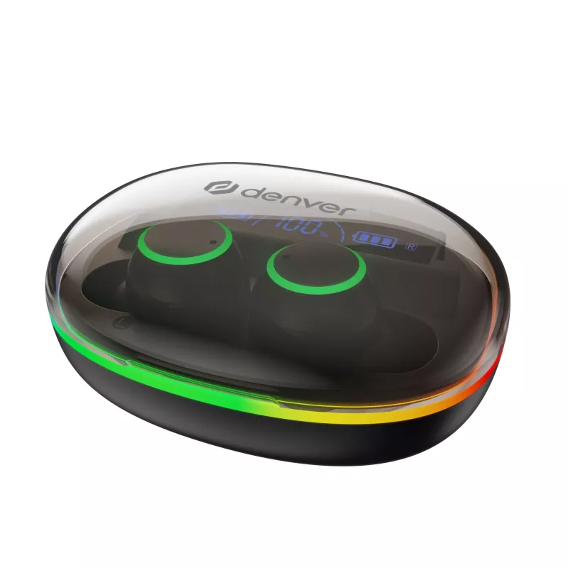 Denver TWE-55B True Wireless Bluetooth-nappikuulokkeet, musta