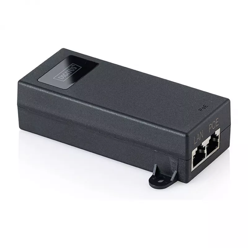 PoE++-injektori DIGITUS DN-95104-1 — Gigabit Ethernet 802.3bt, 60 W, 55 V, 100 m, musta