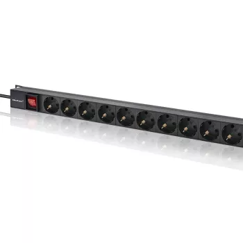 Qoltec alumiininen PDU RACKiin | 16A | 16 x Schuko | pystysuora | 1,8 m