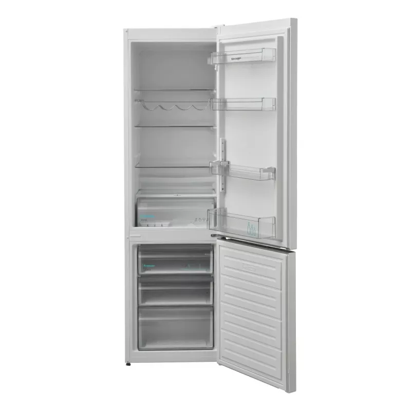 Sharp SJ-FBB05DTXWE vapaasti seisova jääkaappipakastin, 288 l (204 l + 84 l), alapakastin, NanoFrost, 180 cm, energialuokka E, valkoinen